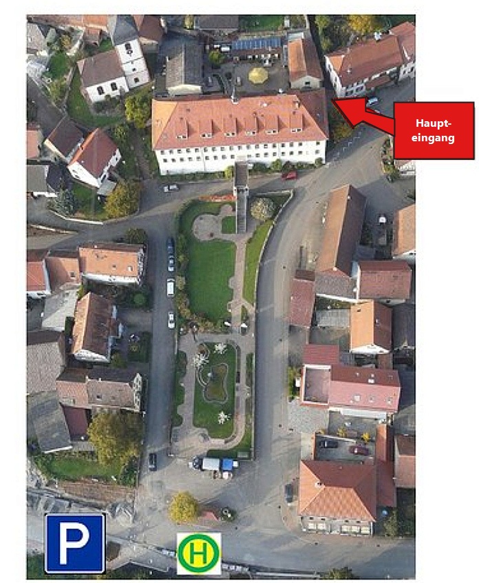 Lageplan Haupteingang Schloß Binau